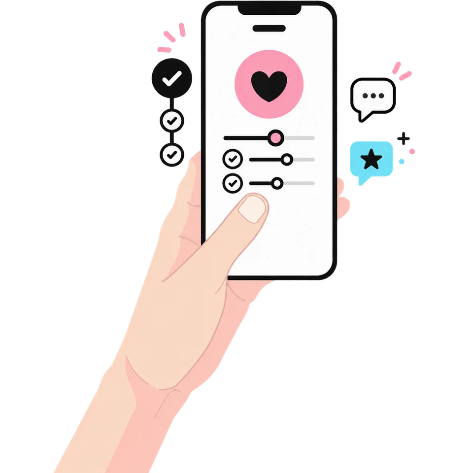 An illustration of pet information on a phone